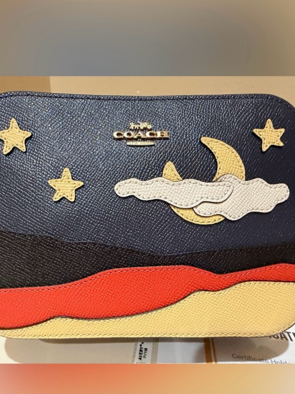 Coach Desert Midnight Navy NWT and COA Small Camera Body Bag